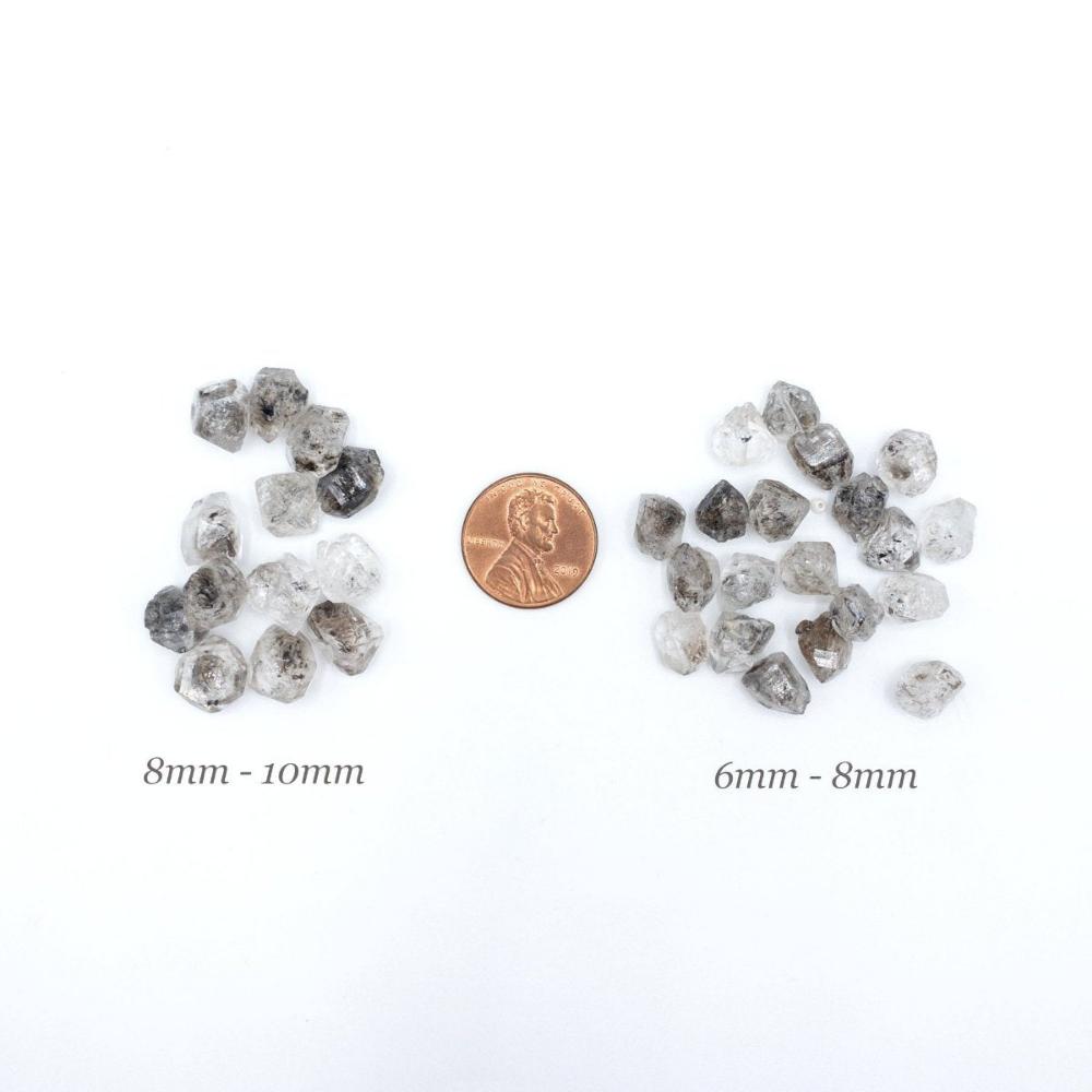 Raw HERKIMER DIAMOND Gemstone, Dainty APRIL Birthstone, 1mm Hole Center Drill, Crown Chakra, Loose Crystal Beads Retail & Wholesale (G04RAW) - UniqueBeadsNY
