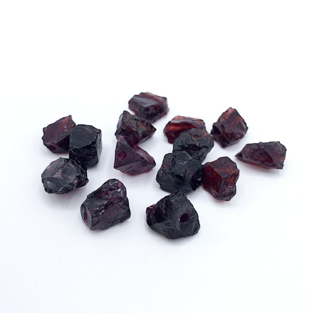 Raw GARNET Gemstone, Dainty JANUARY Birthstone, 1mm Hole Center Drill, Heart Chakra Healing, Loose Crystal Bead, Retail & Wholesale (G01RAW) - UniqueBeadsNY