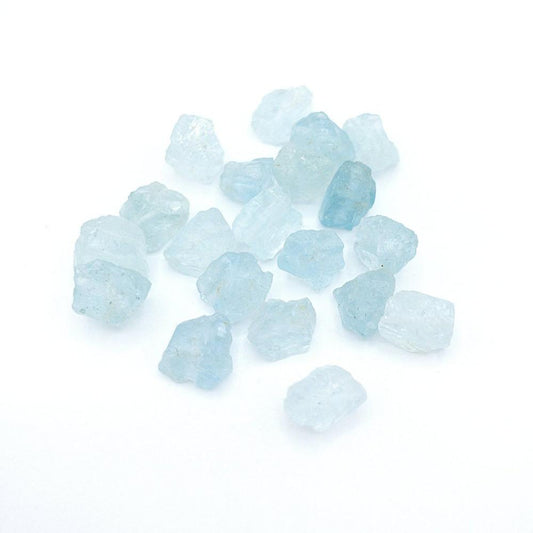 Raw AQUAMARINE Gemstone, Dainty MARCH Birthstone, 1mm Hole Center Drill, Throat Chakra, Loose Blue Crystal Beads Retail & Wholesale (G03RAW) - UniqueBeadsNY
