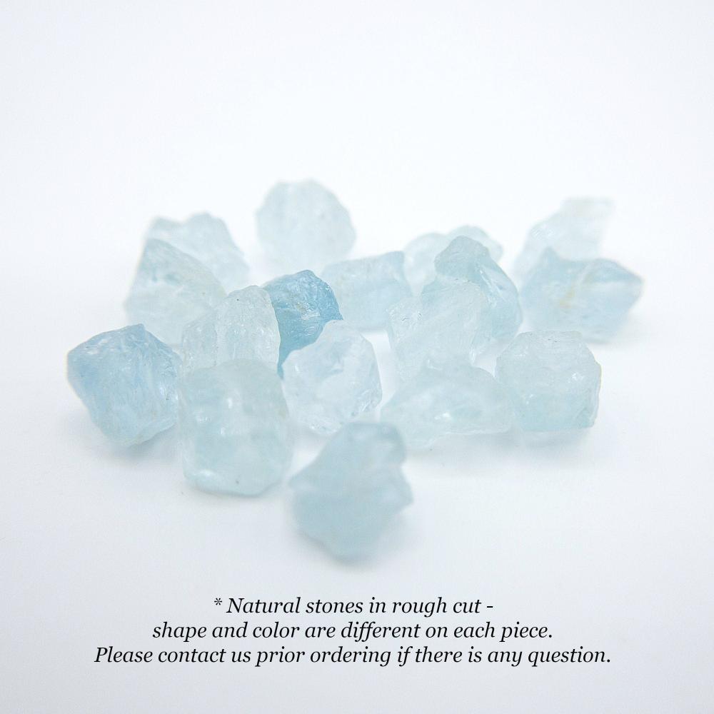 Raw AQUAMARINE Gemstone, Dainty MARCH Birthstone, 1mm Hole Center Drill, Throat Chakra, Loose Blue Crystal Beads Retail & Wholesale (G03RAW) - UniqueBeadsNY