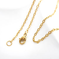 Necklace Cable Chain in 18", 20", and 24", Stainless Steel Necklace Link Chain in Gold with Lobster Claw Ready to Wear (CNST001G)