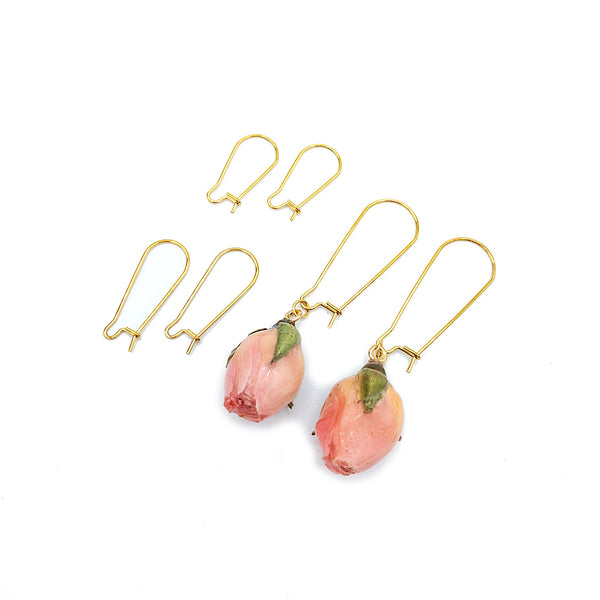 Kidney Earring Wires, 0.7mm Wire,  Gold Plated Stainless Steel, Kidney Earring Hooks, RETAIL & WHOLESALE (STER-0018-G)