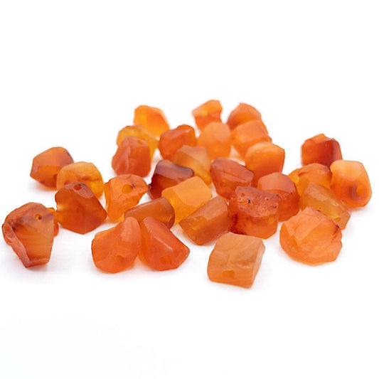 Raw CARNELIAN Gemstone, Dainty Birthstone for VIRGO, 1mm Hole Center Drill, Loose Orange Gemstone Beads, Retail & Wholesale (G22RAW) - UniqueBeadsNY