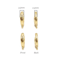 Huggie Hoop Earring Findings in 18K Gold Plating, One-Touch Hoop with Attachment Ring, Nickle Lead Free, Retail & Wholesale (BRSSER-0023G)