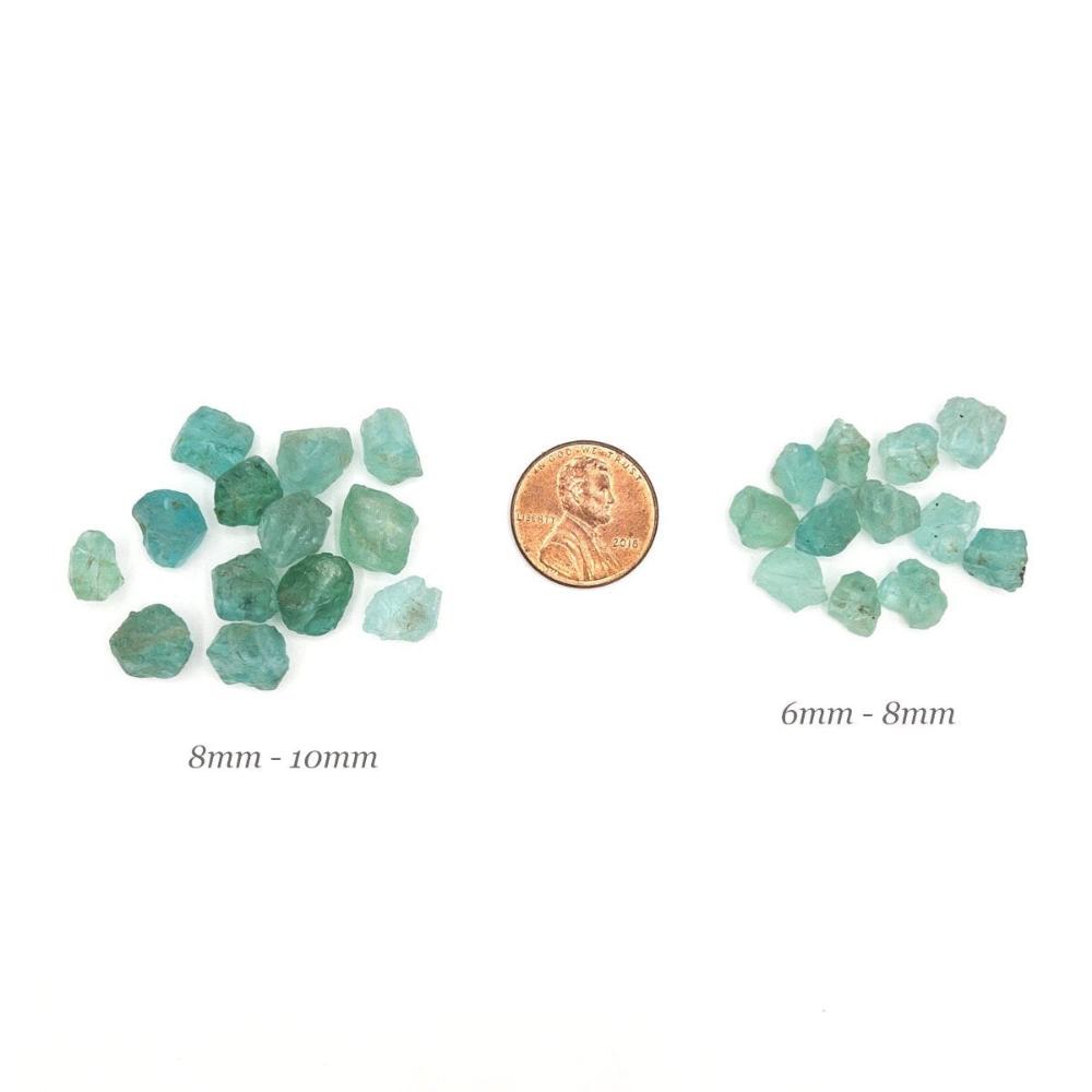 Raw GREEN APATITE Gemstone, 1mm Hole Center Drill, Heart Chakra Healing Stone, Dainty Loose Gemstone Retail & Wholesale (G28RAWC) - UniqueBeadsNY