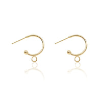 Hoop Earrings, Half-Hoop Earring Findings in 14K Gold Plating, 304 Steel Earring Hoop with Opened Ring, Retail & Wholesale (STER-0019G)