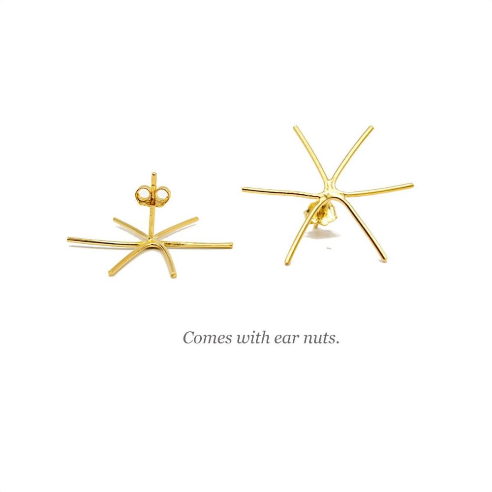 Jewelry Setting Blank for Earring Making, Handmade 6 Prong Claw Earring Setting for Raw Irregular Stones, 925 Silver/ 18K Gold Plated/ PS005 - UniqueBeadsNY