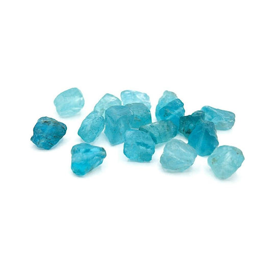 Raw BLUE APATITE Gemstone, Dainty Healing Gemstone , 1mm Hole Center Drill, Throat Chakra, Loose Gemstone Retail & Wholesale (G27RAW-C) - UniqueBeadsNY