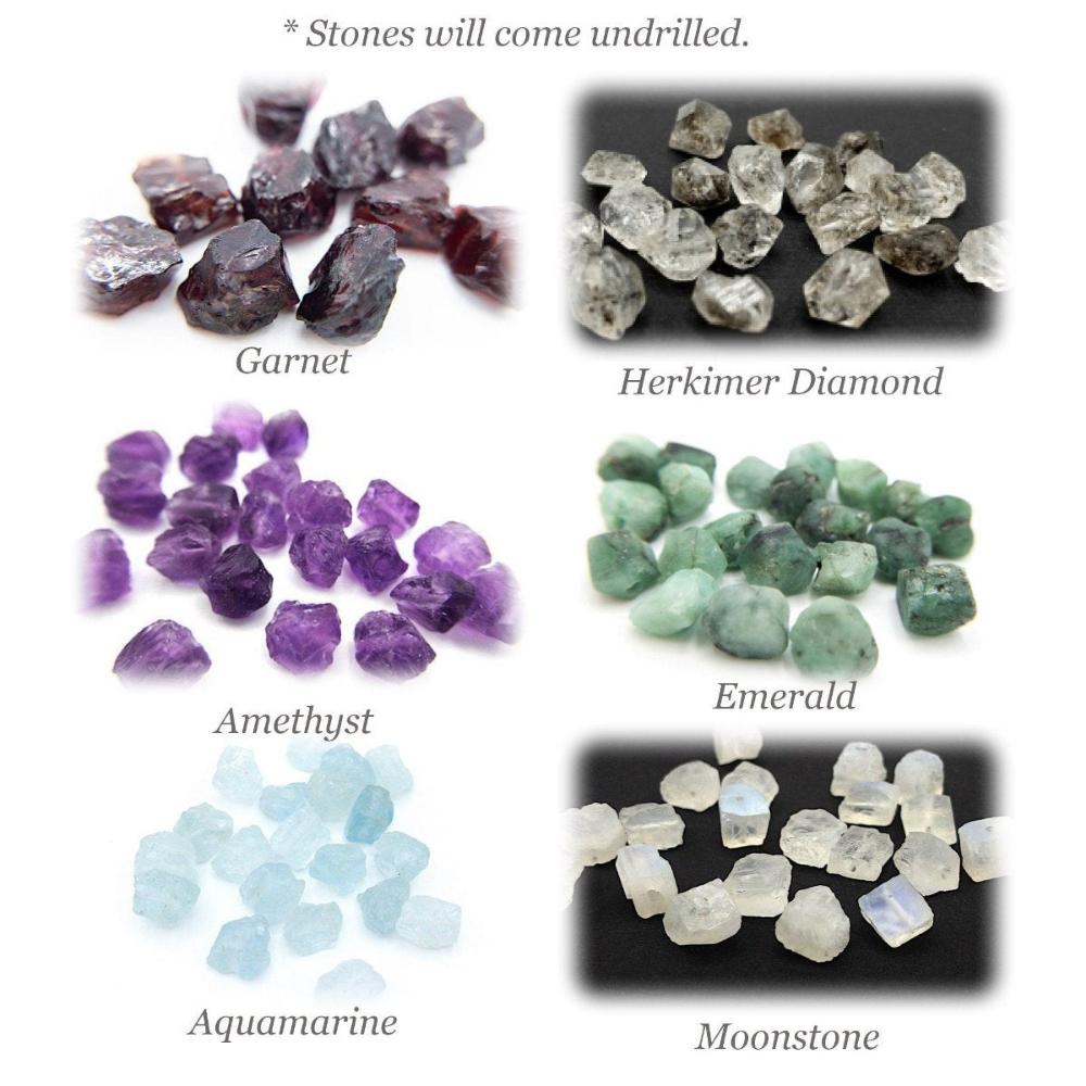 Raw UNDRILLED Gemstone, Mignon Birthstone Nugget, Loose Gemstone, 6mm - 8mm, No Hole Natural Gemstone Beads, (G15RAW) - UniqueBeadsNY