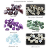 Raw UNDRILLED Gemstone, Mignon Birthstone Nugget, Loose Gemstone, 6mm - 8mm, No Hole Natural Gemstone Beads,  (G15RAW)