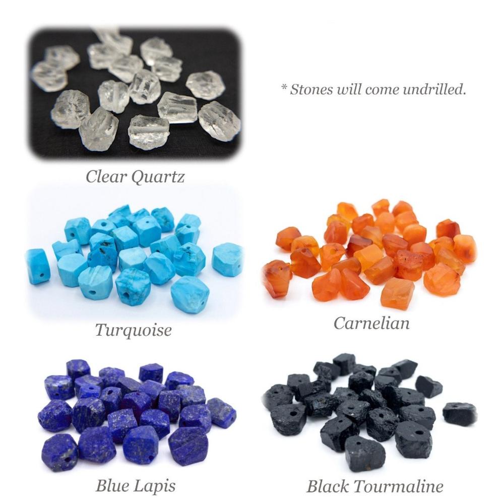 Raw UNDRILLED Gemstone, Mignon Birthstone Nugget, Loose Gemstone, 6mm - 8mm, No Hole Natural Gemstone Beads, (G15RAW) - UniqueBeadsNY
