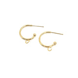 Hoop Earrings, Half-Hoop Earring Findings in 14K Gold Plating, 304 Steel Earring Hoop with Opened Ring, Retail & Wholesale (STER-0019G)