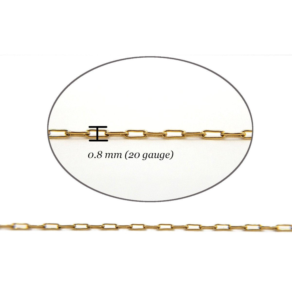 Dainty Paperclip link Chain for Jewelry Making, 0.8mm Fine Necklace Chain, Minimalist Jewelry Chain, Sold by Yard and Wholesale. (C002) - UniqueBeadsNY