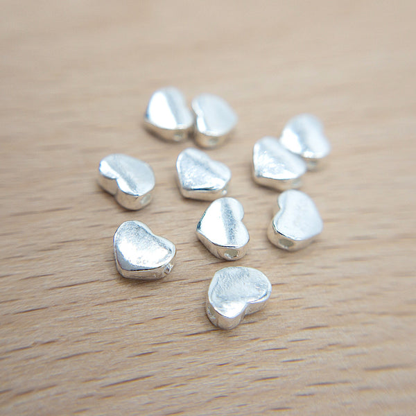 Heart Charms, 925 Sterling Silver Heart, Heart Shape Beads for Jewelry –  UniqueBeadsNY
