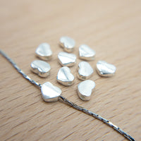 Heart Charms, 925 Sterling Silver Heart, Heart Shape Beads for Jewelry Making, Small Slide Pendants for Necklace and Bracelet (P009-S)
