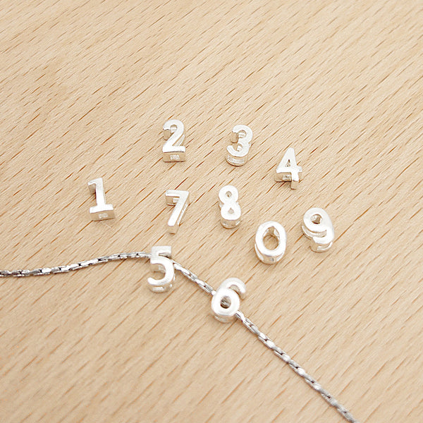 Number Charms, Tiny 925 Silvers Number Slide Beads for Jewelry Making, –  UniqueBeadsNY