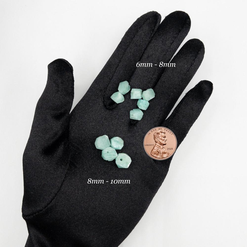 Raw AMAZONITE Gemstone, 1mm Hole Center Drill, Heart Healing Stone, Throat Healing Stone, Loose Dainty Gemstone Retail & Wholesale (G30RAW) - UniqueBeadsNY