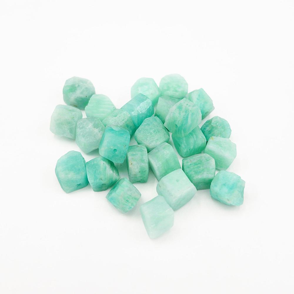 Raw AMAZONITE Gemstone, 1mm Hole Center Drill, Heart Healing Stone, Throat Healing Stone, Loose Dainty Gemstone Retail & Wholesale (G30RAW) - UniqueBeadsNY