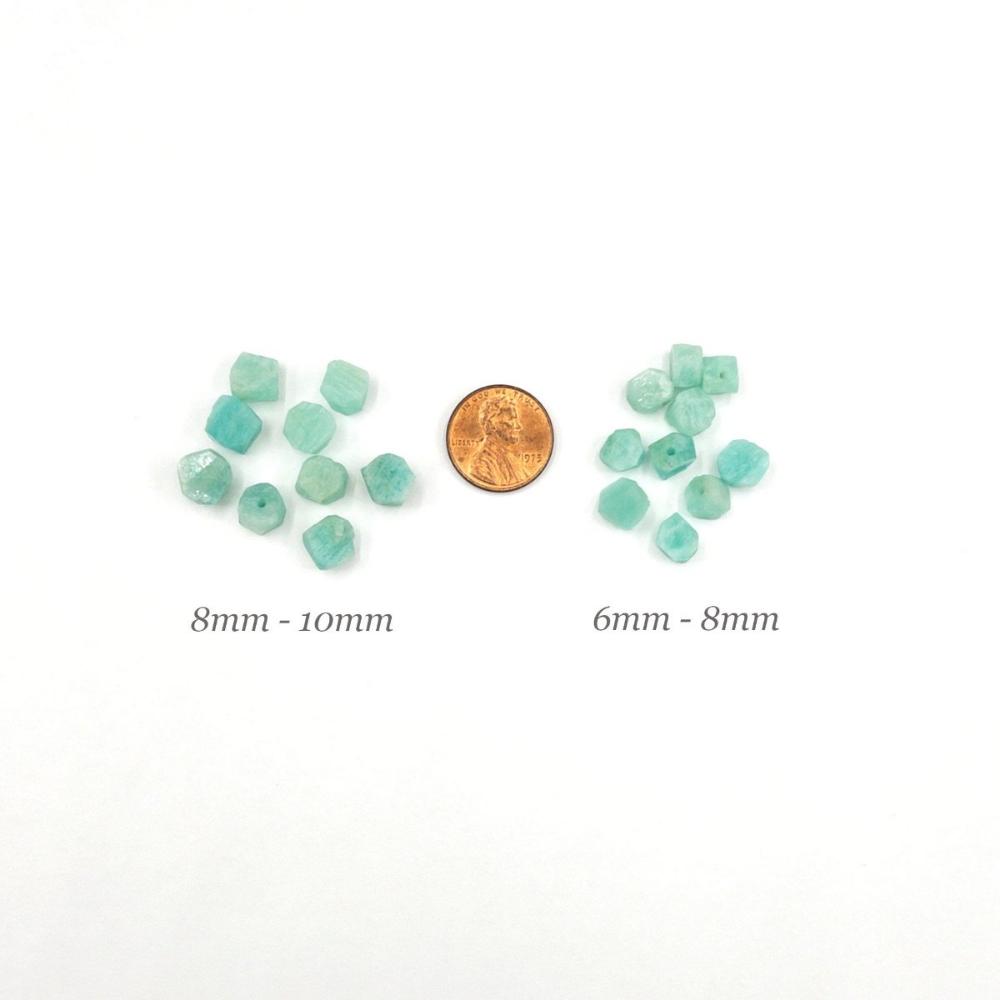 Raw AMAZONITE Gemstone, 1mm Hole Center Drill, Heart Healing Stone, Throat Healing Stone, Loose Dainty Gemstone Retail & Wholesale (G30RAW) - UniqueBeadsNY