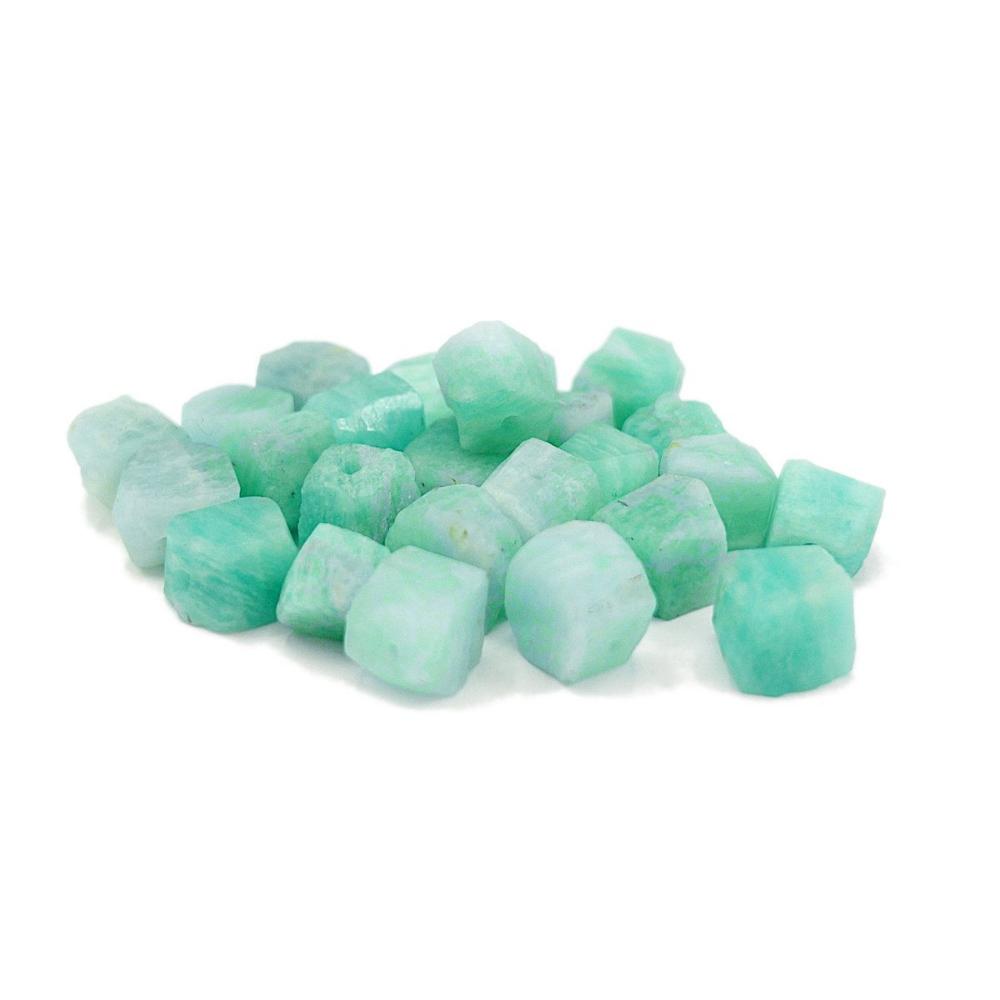 Raw AMAZONITE Gemstone, 1mm Hole Center Drill, Heart Healing Stone, Throat Healing Stone, Loose Dainty Gemstone Retail & Wholesale (G30RAW) - UniqueBeadsNY