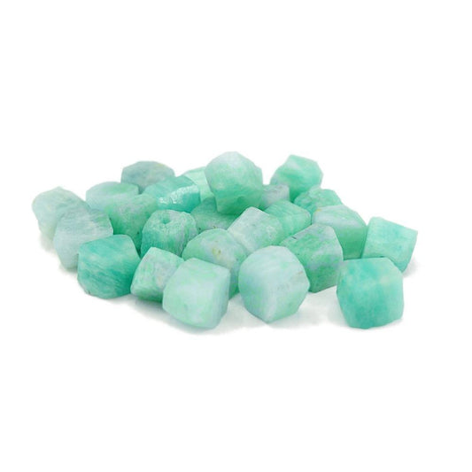 Raw AMAZONITE Gemstone, 1mm Hole Center Drill, Heart Healing Stone, Throat Healing Stone, Loose Dainty Gemstone Retail & Wholesale (G30RAW) - UniqueBeadsNY