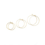 Wire Hoop 316 Surgical Stainless Steel Earring Wire Finding in Gold Plating, Wine Glass Rings Markers, Retail & Wholesale (STER-0020G)