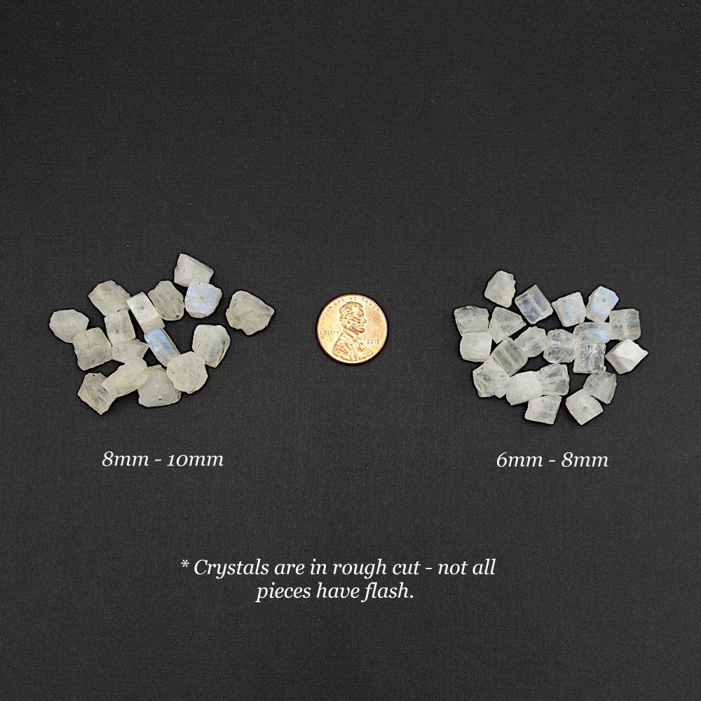 Raw MOONSTONE Gemstone, Dainty JUNE Birthstone, 1mm Hole Center Drill, Loose Gemstone Beads, Crown Chakra, Retail & Wholesale (G06RAW) - UniqueBeadsNY