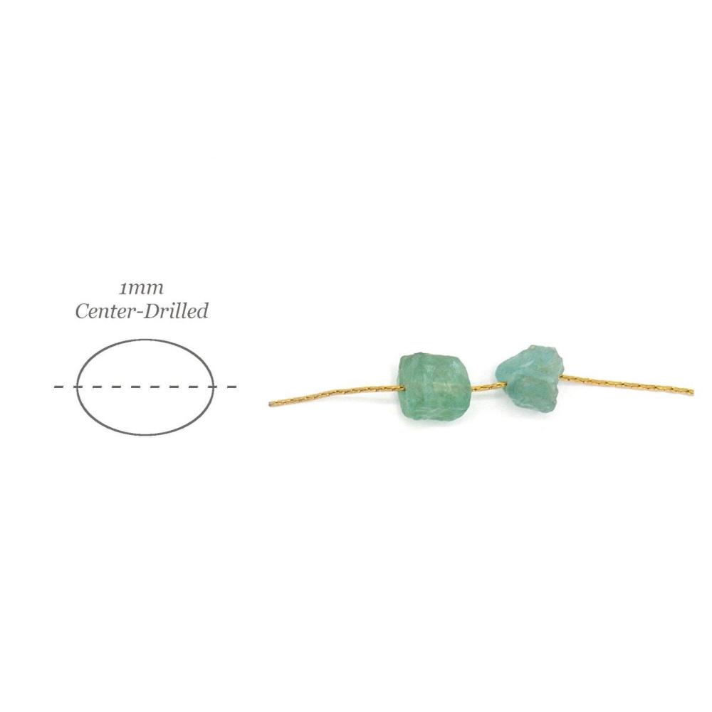 Raw GREEN APATITE Gemstone, 1mm Hole Center Drill, Heart Chakra Healing Stone, Dainty Loose Gemstone Retail & Wholesale (G28RAWC) - UniqueBeadsNY