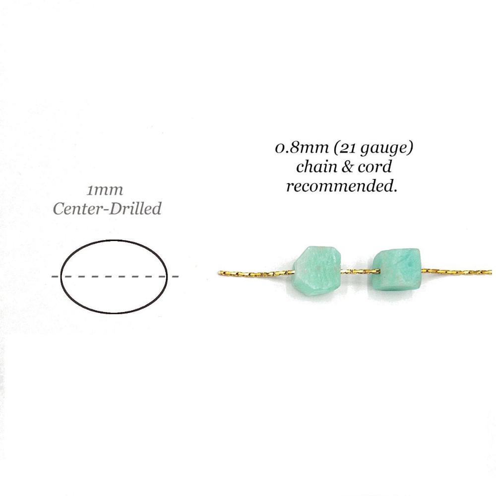 Raw AMAZONITE Gemstone, 1mm Hole Center Drill, Heart Healing Stone, Throat Healing Stone, Loose Dainty Gemstone Retail & Wholesale (G30RAW) - UniqueBeadsNY