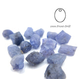 Raw TANZANITE Gemstone, Dainty DECEMBER Birthstone, 1mm Hole Front Drill, Loose Gemstone Beads, Crown Chakra Crystal/ 1 Piece (G12RAW-F)