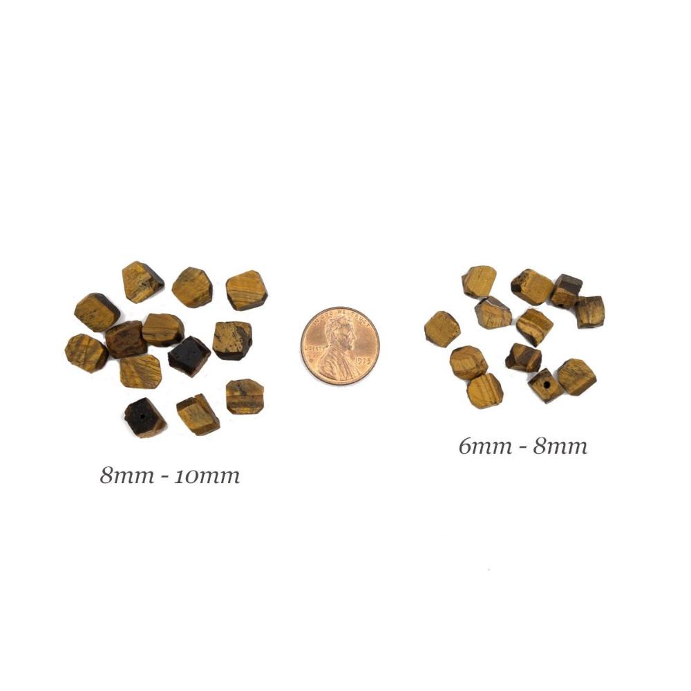 Raw TIGER'S EYE Gemstone, Loose Gemstone Beads, 1mm Hole Center Drill, Root Chakra Healing Crystal, Retail & Wholesale (G35RAW) - UniqueBeadsNY