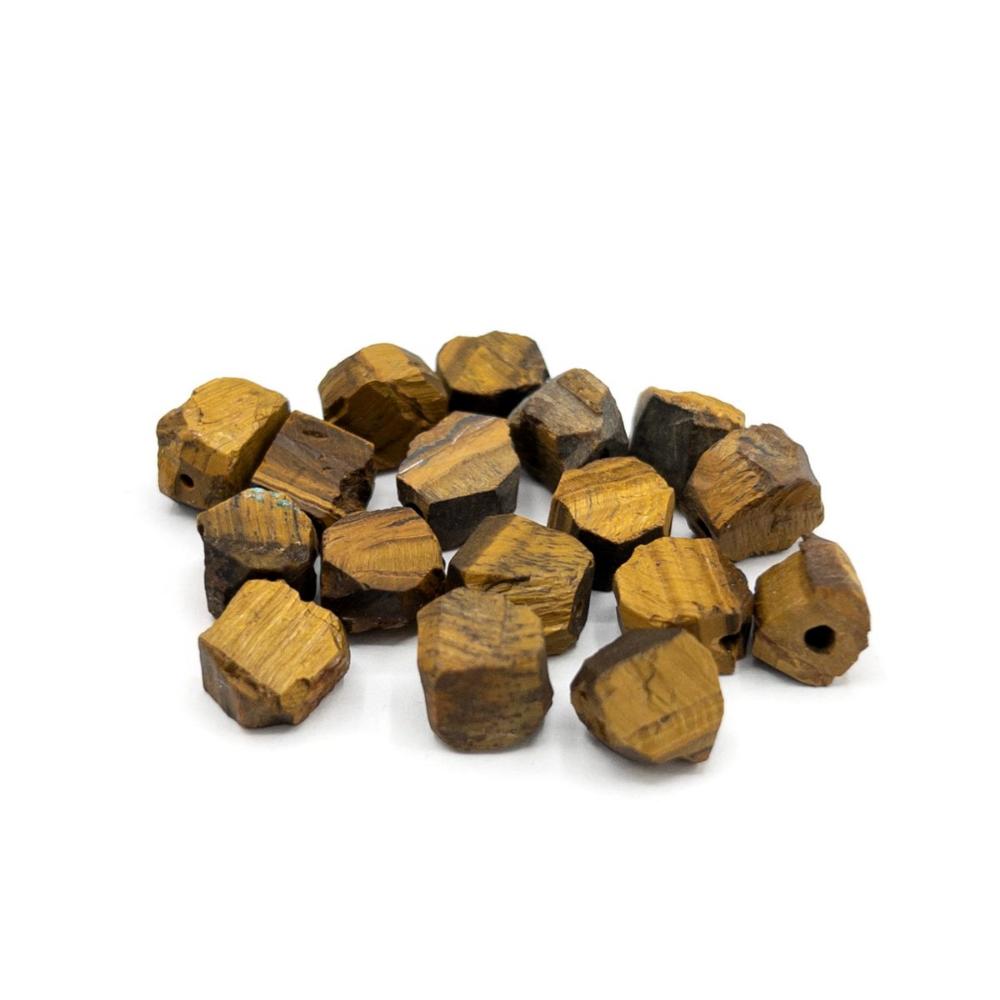 Raw TIGER'S EYE Gemstone, Loose Gemstone Beads, 1mm Hole Center Drill, Root Chakra Healing Crystal, Retail & Wholesale (G35RAW) - UniqueBeadsNY