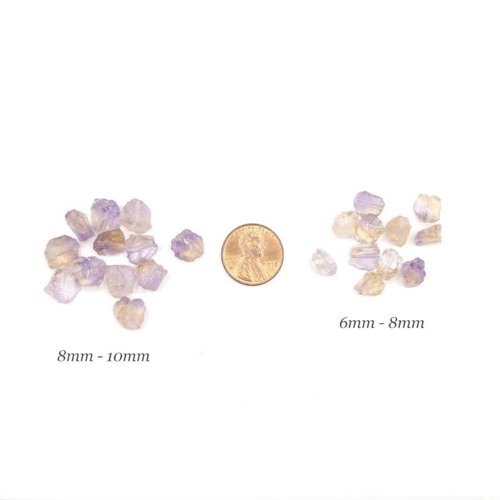 Raw AMETRINE Gemstone, Loose Gemstone Beads, 1mm Hole Center Drill, Solar Plexus Chakra Healing Crystal, Retail & Wholesale (G36RAW) - UniqueBeadsNY