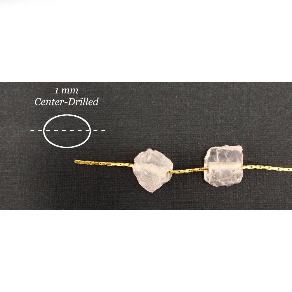 Raw ROSE QUARTZ Gemstone, Dainty OCTOBER Birthstone, 1mm Hole Center Drill, Loose Pink Crystal Gemstone Beads, Retail & Wholesale (G10RAW) - UniqueBeadsNY