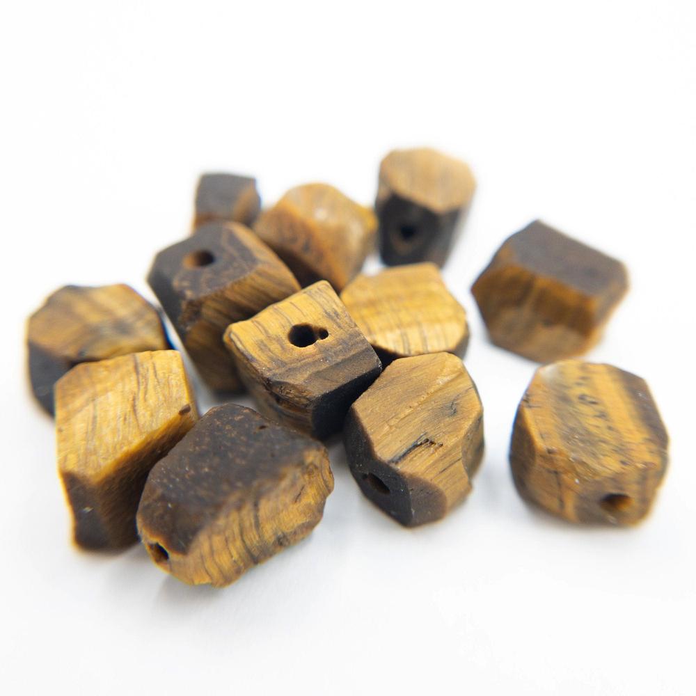 Raw TIGER'S EYE Gemstone, Loose Gemstone Beads, 1mm Hole Center Drill, Root Chakra Healing Crystal, Retail & Wholesale (G35RAW) - UniqueBeadsNY