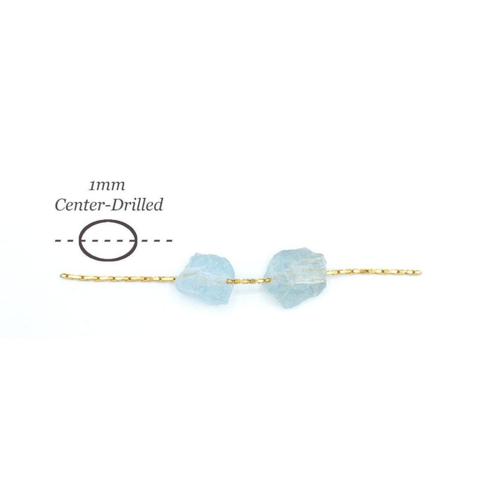 Raw AQUAMARINE Gemstone, Dainty MARCH Birthstone, 1mm Hole Center Drill, Throat Chakra, Loose Blue Crystal Beads Retail & Wholesale (G03RAW) - UniqueBeadsNY