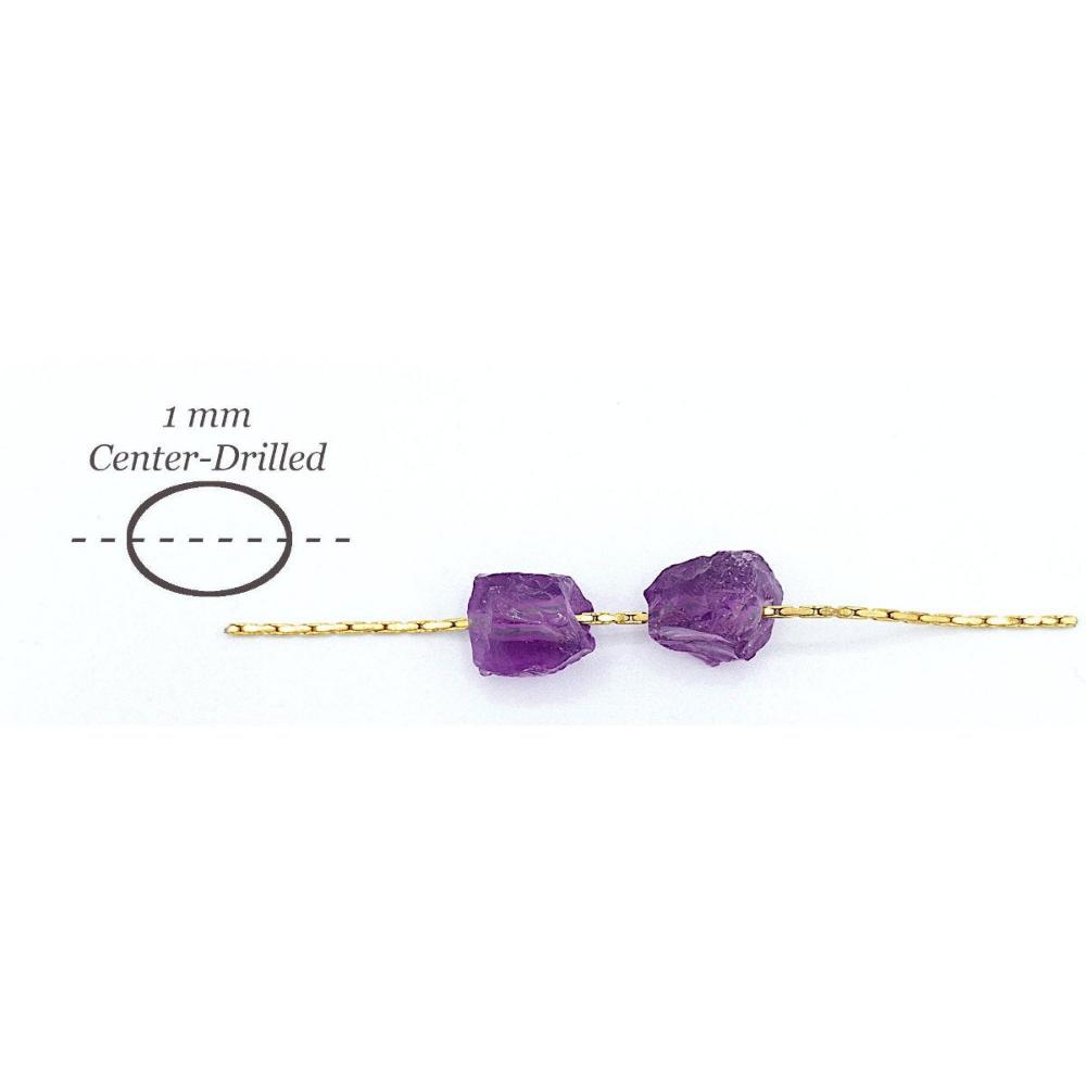 Raw AMETHYST Gemstone, Dainty FEBRUARY Birthstone, 1mm Hole Center Drill, Crown Chakra Crystal, Loose Gemstone, Retail & Wholesale (G02RAW) - UniqueBeadsNY