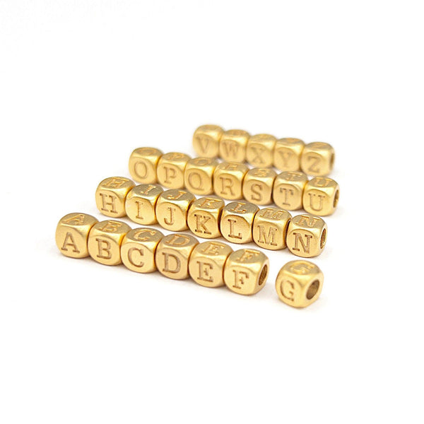 Initial Letter Charms - Gold Plated Mini Alphabet Charms for Bracelet O