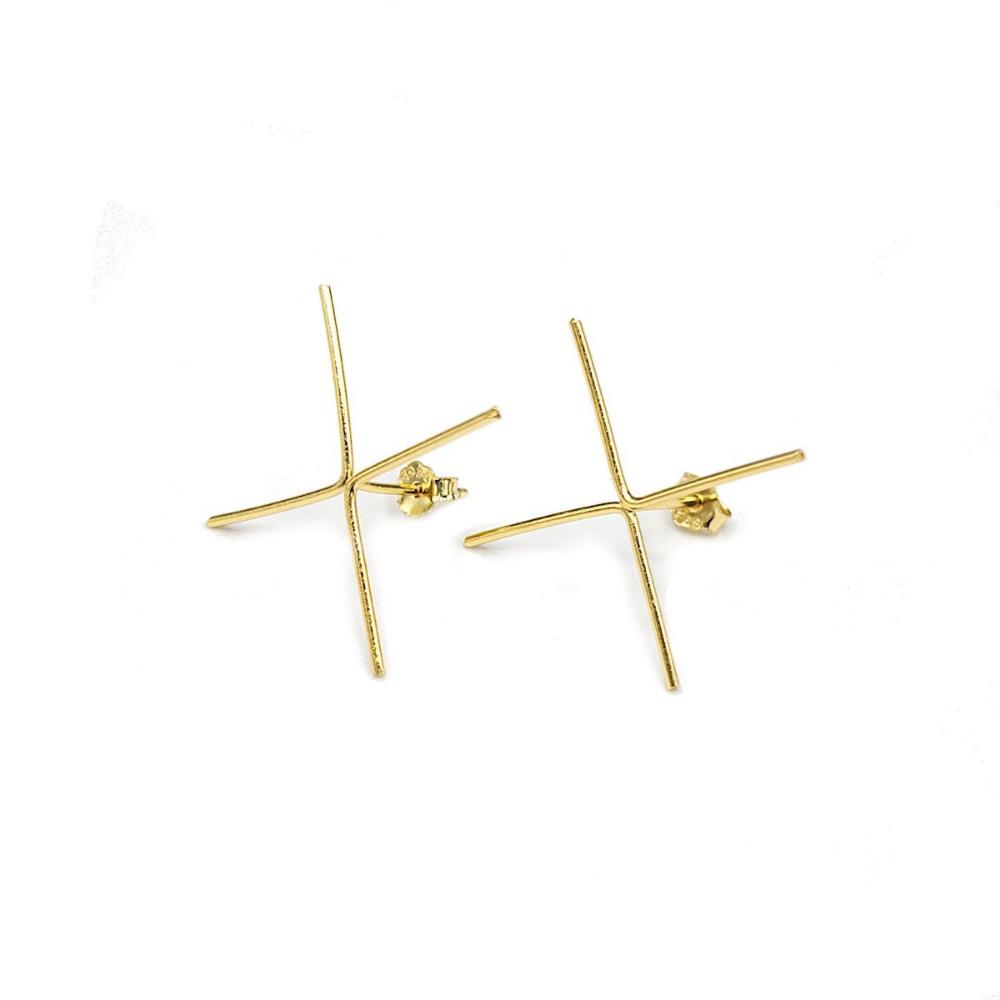 Jewelry Setting Blank for Earring Making, Handmade 4 Prong Claw Earring Setting for Irregular Stones, Sterling Silver/ 18K Gold Plated PS004 - UniqueBeadsNY
