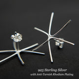 Jewelry Setting Blank for Earring Making, Handmade 6 Prong Claw Earring Setting for Raw Irregular Stones, 925 Silver/ 18K Gold Plated/ PS005