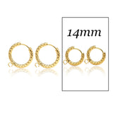 Huggie Hoops Surgical Stainless Steel Earring Finding in Gold PVD Plating, One-Touch Earring Hoop with Ring, Hammered Finish (STER-0025G)