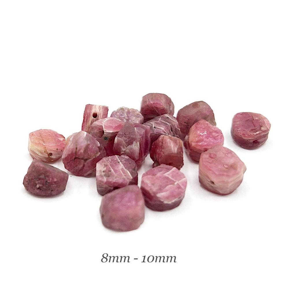 Raw PINK SAPPHIRE Gemstone, Dainty SEPTEMBER Birthstone, 1mm Hole Center Drill, Loose Pink Sapphire Beads, Retail & Wholesale (G37RAW) - UniqueBeadsNY