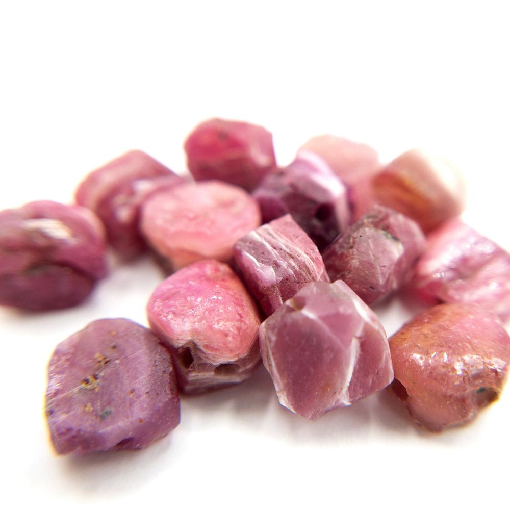 Raw PINK SAPPHIRE Gemstone, Dainty SEPTEMBER Birthstone, 1mm Hole Center Drill, Loose Pink Sapphire Beads, Retail & Wholesale (G37RAW) - UniqueBeadsNY