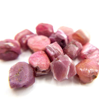 Raw PINK SAPPHIRE Gemstone, Dainty SEPTEMBER Birthstone, 1mm Hole Center Drill, Loose Pink Sapphire Beads, Retail & Wholesale (G37RAW)
