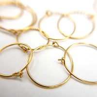 Wire Hoop 316L Surgical Stainless Steel Hoop Earrings in 18K Gold PVD Plating, Polished Tip, 0.8mm Wire Earring Findings (STER-0027G)