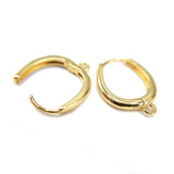 Oval Huggie Hoop Earring Findings in 18K Gold Plating, Clicker Hoop Earring with Ring, Nickel Free, Retail & Wholesale (BRER0029)