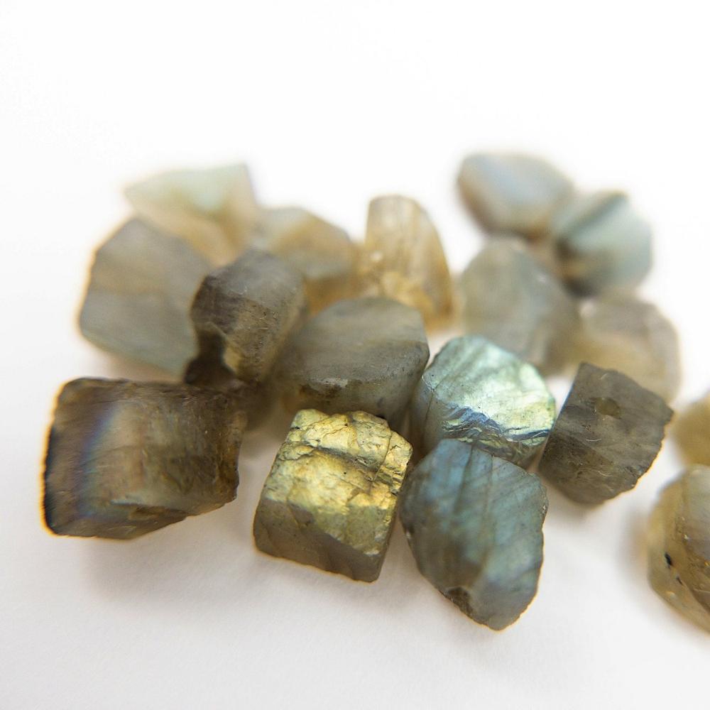 Raw LABRADORITE Gemstone, Dainty Labradorite Loose Beads, 1mm Center Drill, Throat and Third Eye Chakra Crystal, Retail & Wholesale (G38RAW) - UniqueBeadsNY