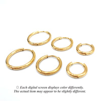 Huggie Hoop One-Touch Surgical Stainless Steel Earrings, PVD Plating Gold Hoop Earrings, Sleeper Earrings, Retail & Wholesale (STER-0017G)