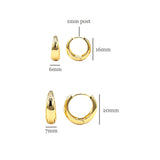 Thick Huggie Hoop Earrings in 18K Gold Plating, Lightweight Teardrop Shape Hoop Earrings, Nickle Lead Free & Hypoallergenic (BRER0028)
