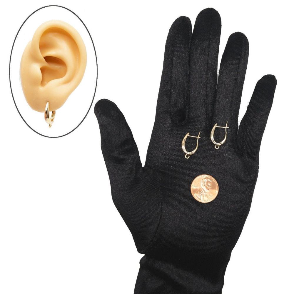Teardrop Style Earring Finding in 18K Gold Plating, Brass Latch-Back One-Touch Earrings, Nickel Free, Retail & Wholesale (BENFER005G) - UniqueBeadsNY